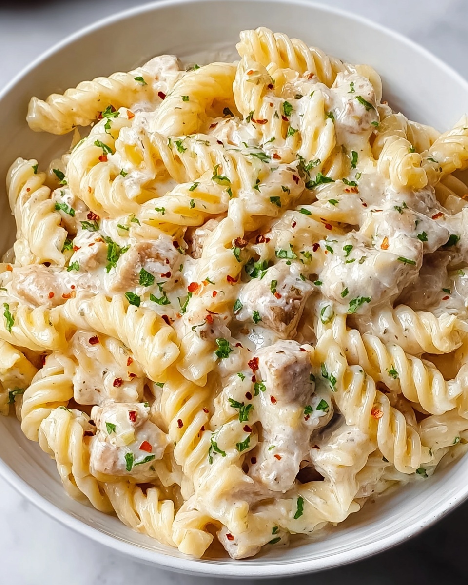 Rich & Creamy Garlic Chicken Rigatoni Recipe - Recipe Image