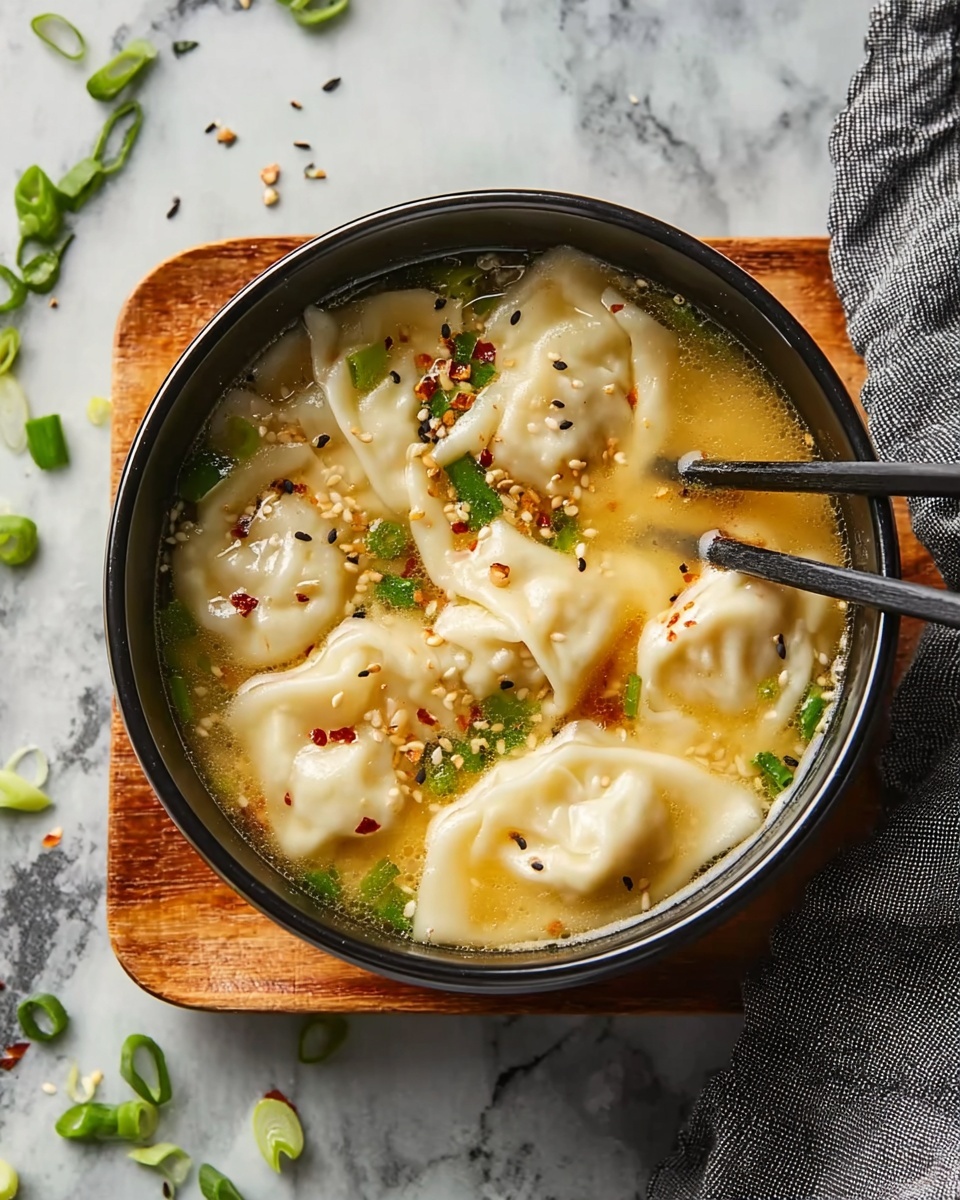 Warm & Flavorful Potsticker Soup Recipe - Recipe Image