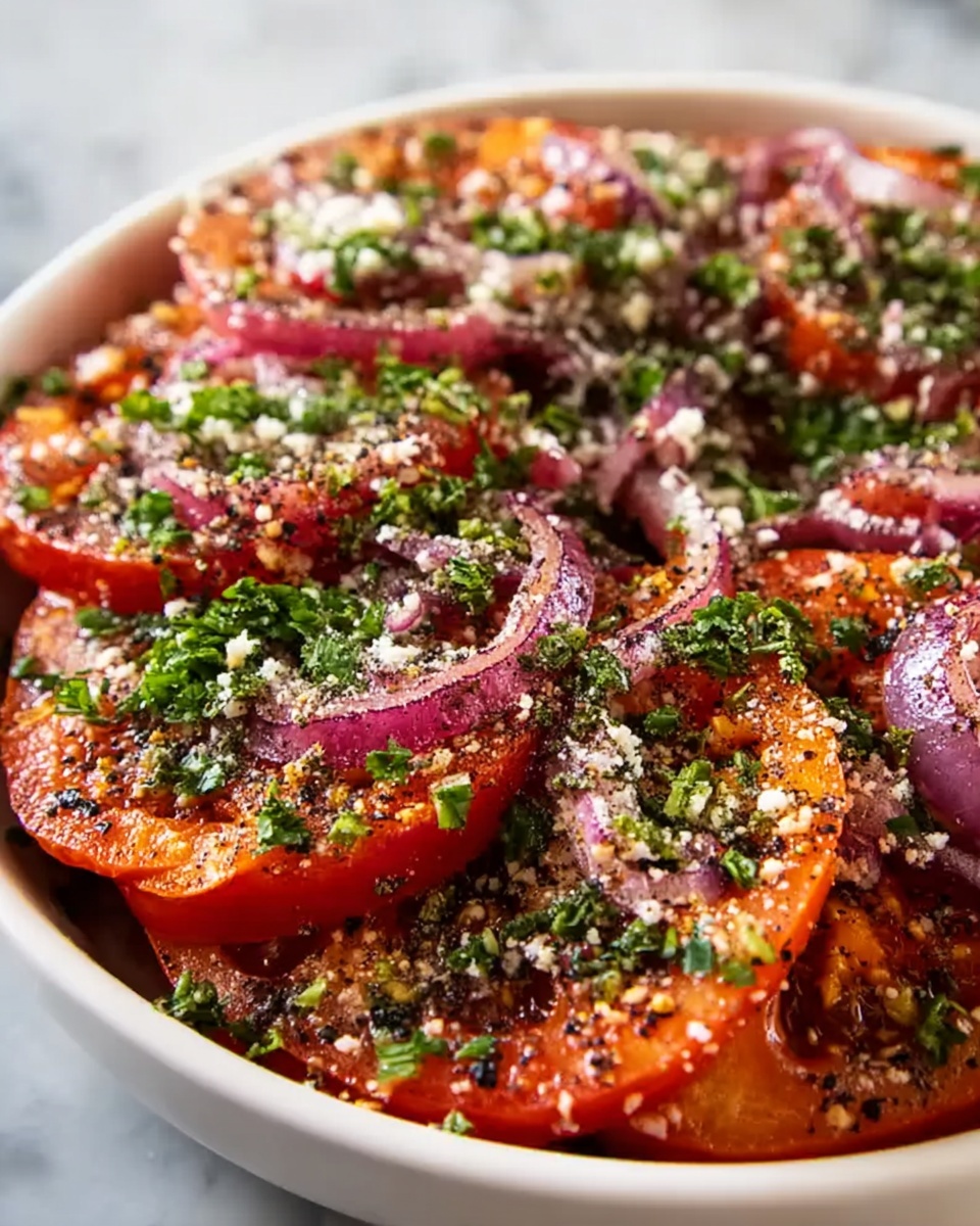 Tomato Garlic Salad Recipe - Recipe Image