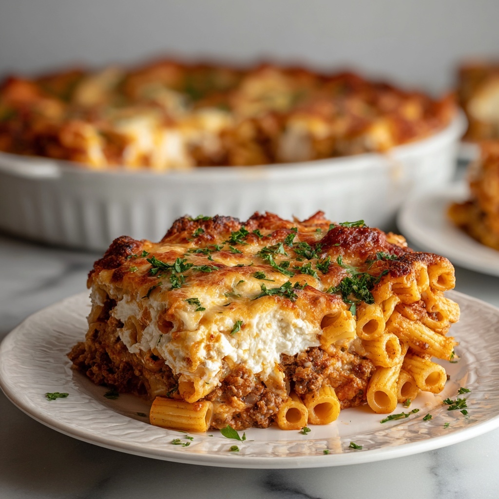 Baked Ziti with Sausage and Ricotta Recipe - Recipe Image