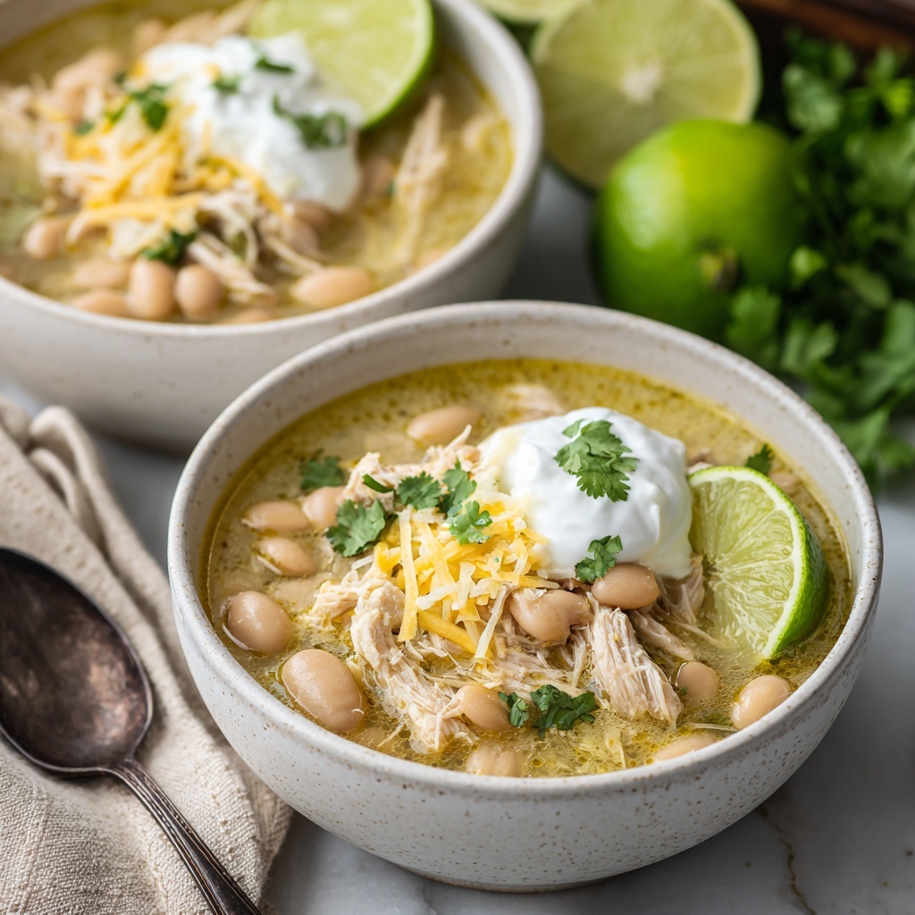 White Chicken Chili with Roasted Green Chilies Recipe - Recipe Image