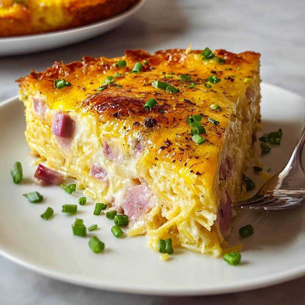 Hash Brown Egg Casserole with Sausage, Cheddar, and Veggies Recipe - Recipe Image