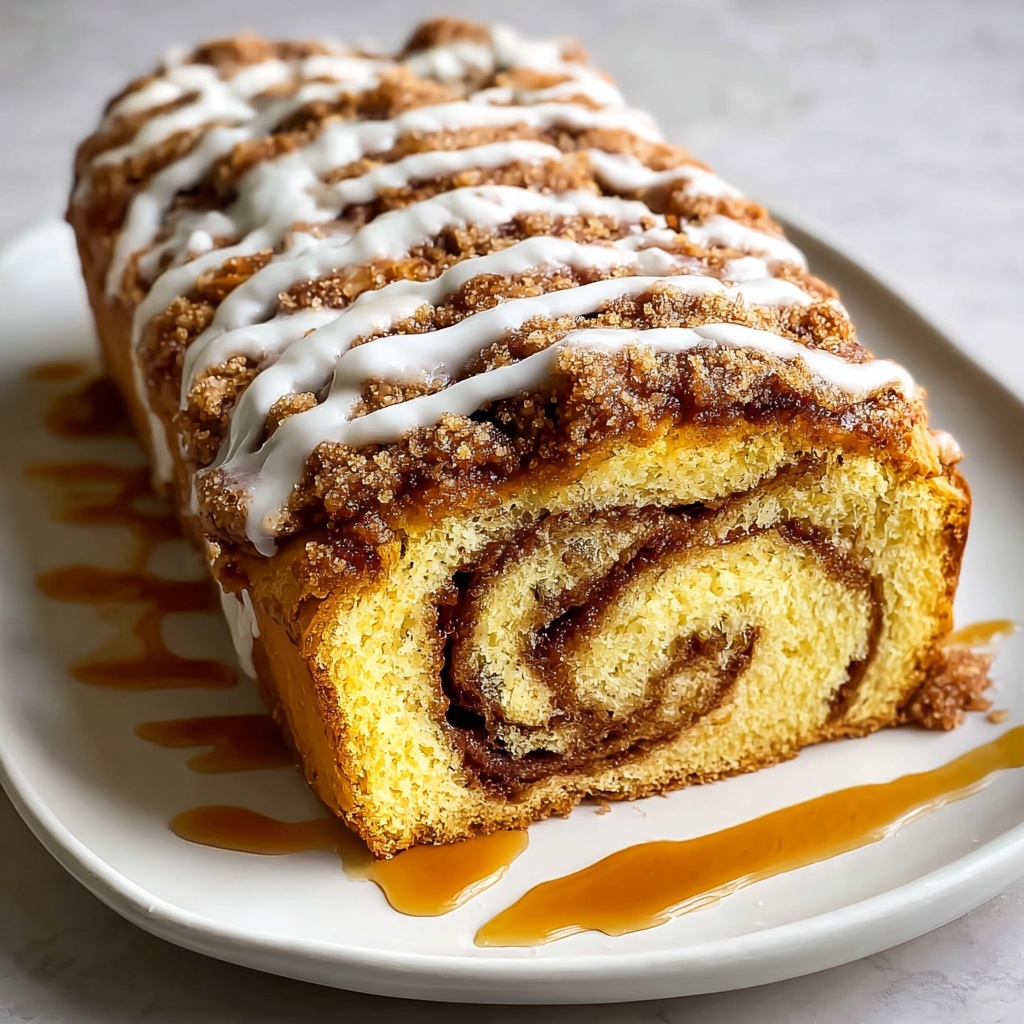 Cinnamon Roll Pumpkin Bread with Cream Cheese Glaze Recipe - Recipe Image