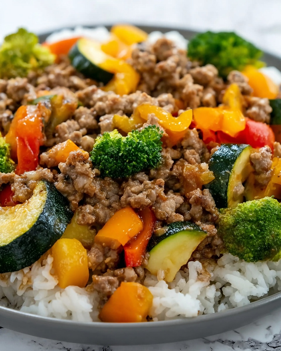 Savory Ground Turkey & Roasted Veggie Rice Bowl Recipe - Recipe Image