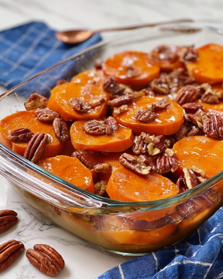 Candied Sweet Potatoes with Maple Glaze and Optional Pecans Recipe