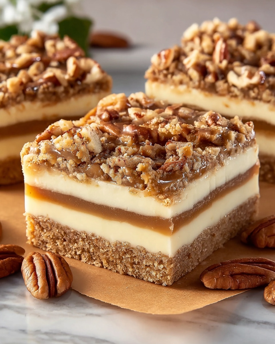 Pecan Pie Cheesecake Bars Recipe - Recipe Image