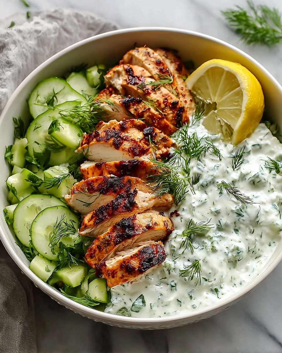 Chicken Tzatziki Bowls: Mediterranean Bliss Recipe - Recipe Image