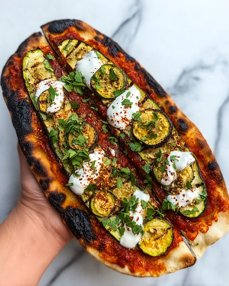 Simple Harissa Courgette Flatbreads Recipe - Recipe Image