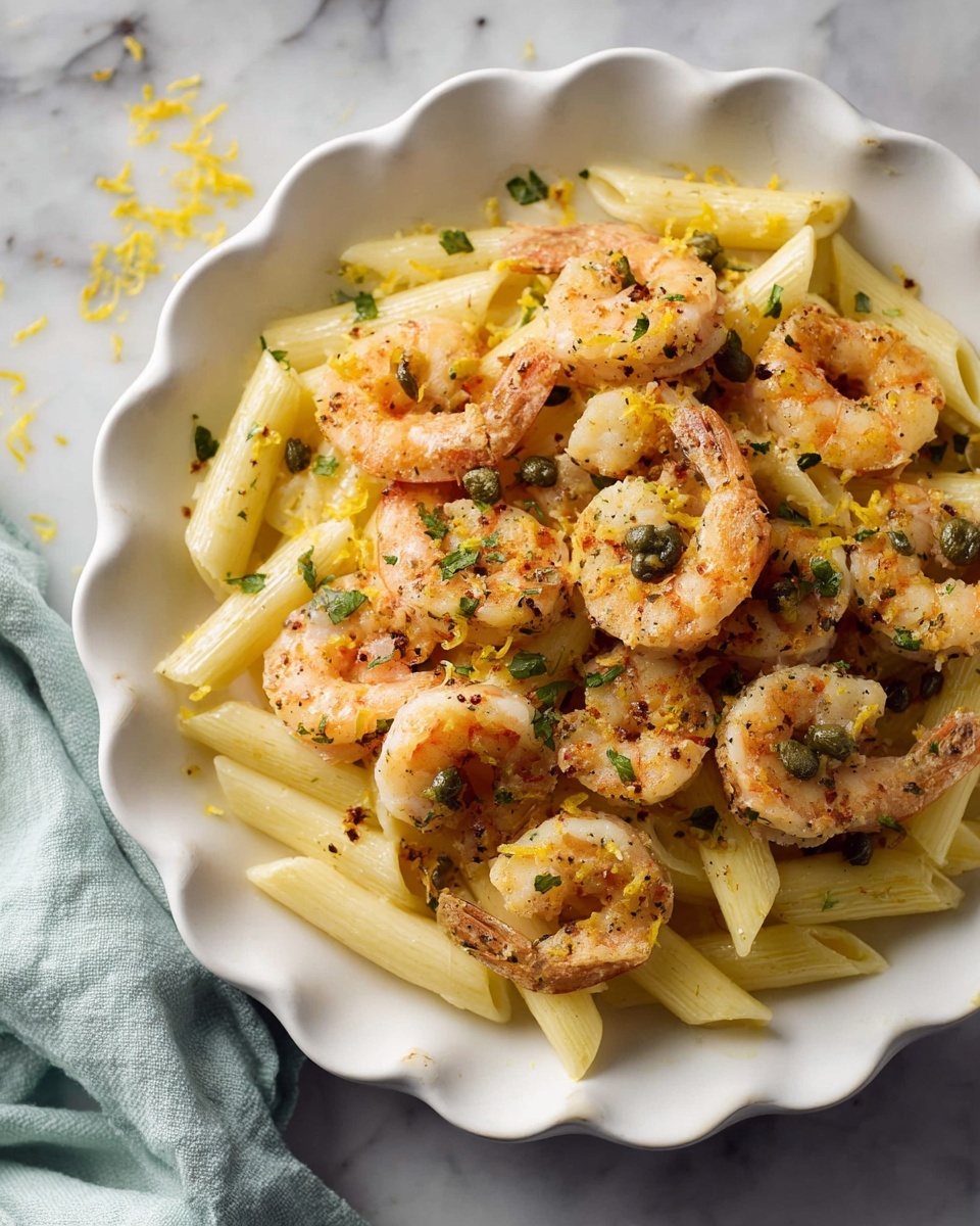 Shrimp Piccata with Lemon, Capers, and Pasta Recipe - Recipe Image