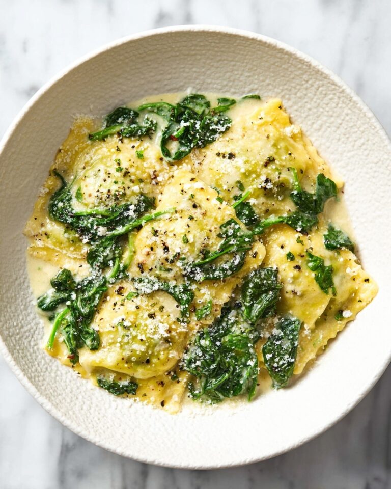 Creamy Pesto Ravioli with Spinach Recipe