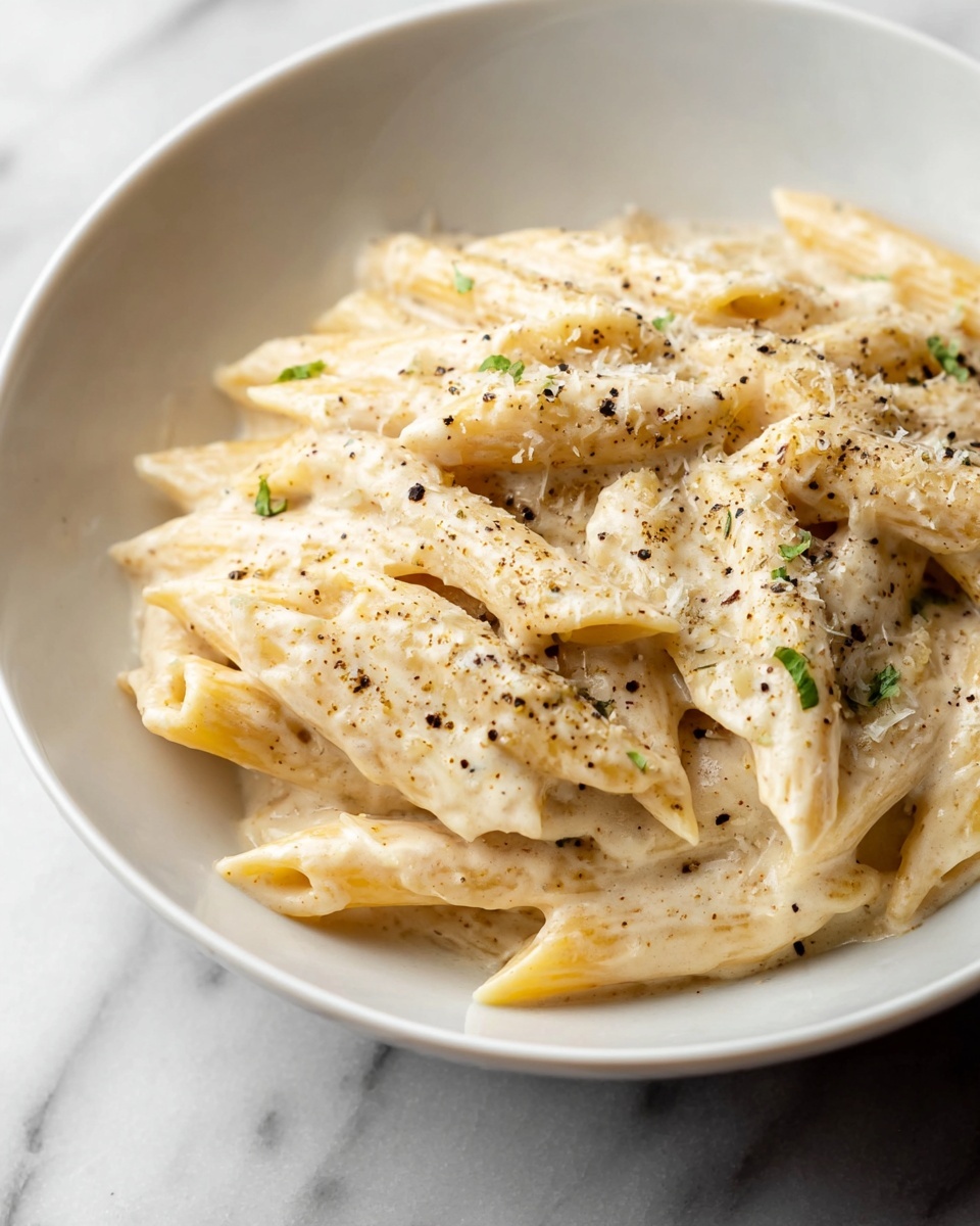 Creamy Garlic Parmesan Penne Pasta Recipe - Recipe Image