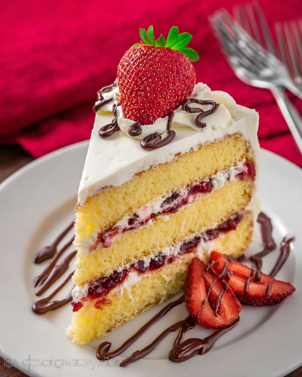 Strawberry Layer Cake Recipe - Recipe Image