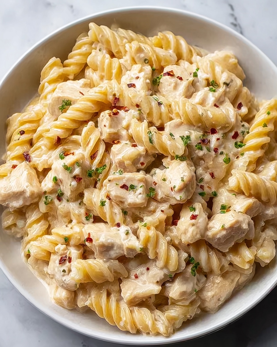 Rich & Creamy Garlic Chicken Rigatoni Recipe - Recipe Image