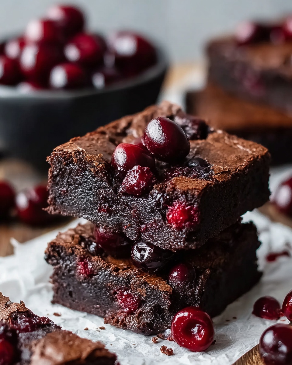 Ultra-Fudgy Roasted Cherry Brownies Recipe - Recipe Image