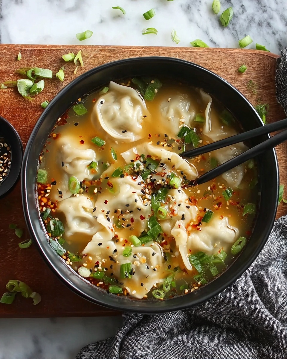 Warm & Flavorful Potsticker Soup Recipe - Recipe Image