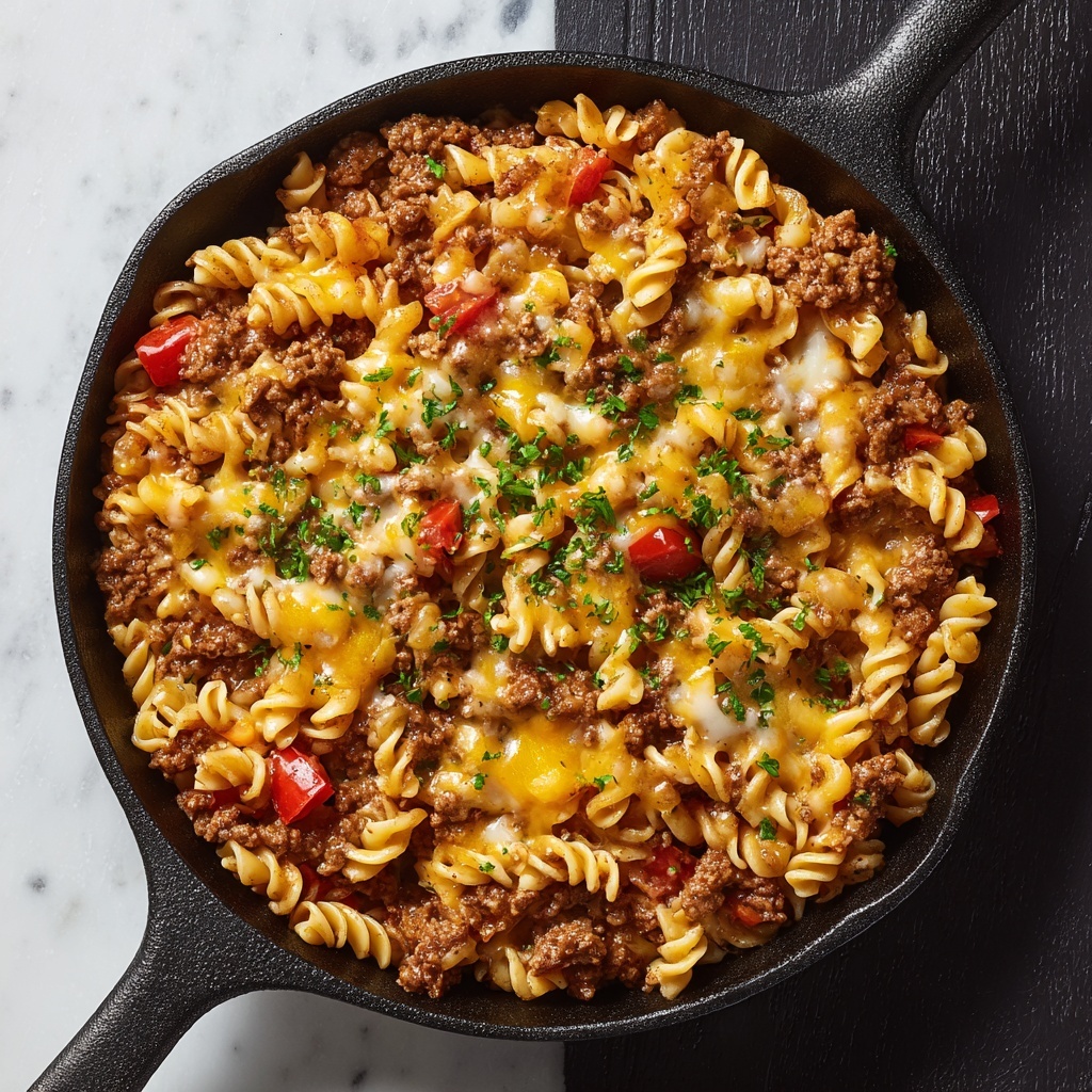 Turkey Chili Mac & Cheese Skillet Recipe - Recipe Image