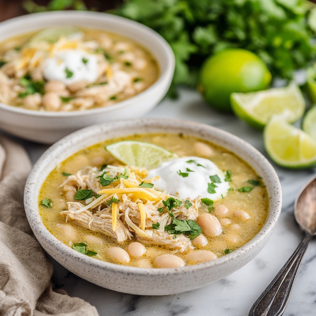 White Chicken Chili with Roasted Green Chilies Recipe - Recipe Image