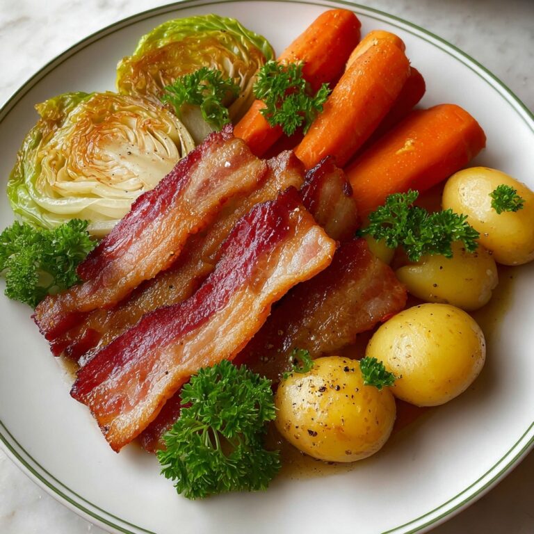 Bacon, Cabbage, and Vegetables Boiled Dinner Recipe