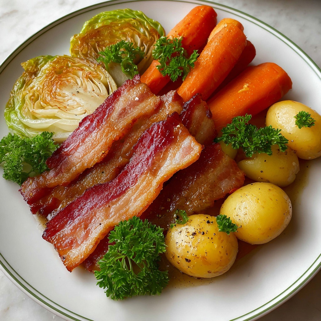 Bacon, Cabbage, and Vegetables Boiled Dinner Recipe - Recipe Image