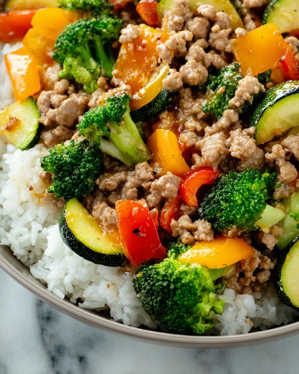 Savory Ground Turkey & Roasted Veggie Rice Bowl Recipe - Recipe Image