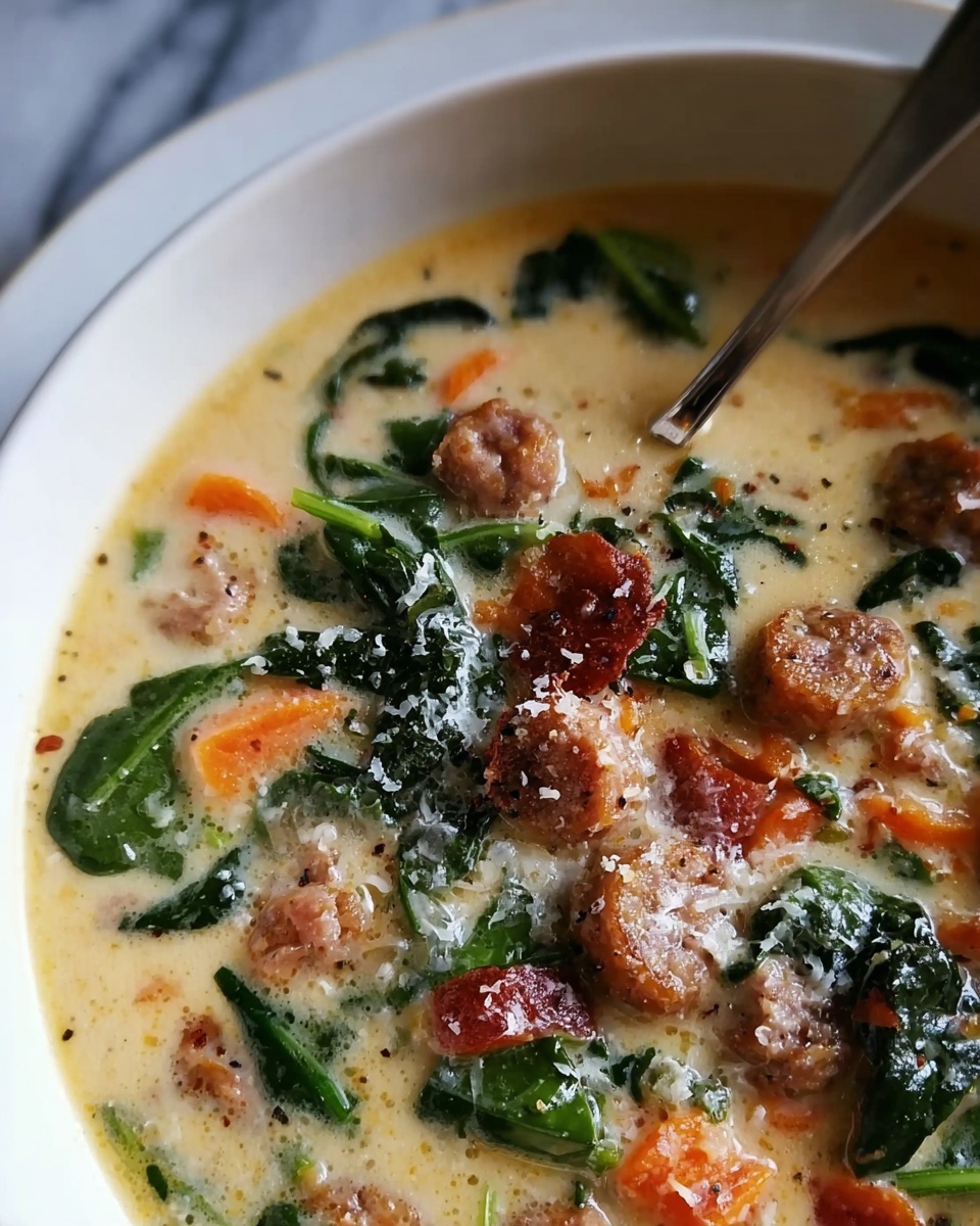 Creamy Parmesan Italian Sausage Soup Recipe - Recipe Image