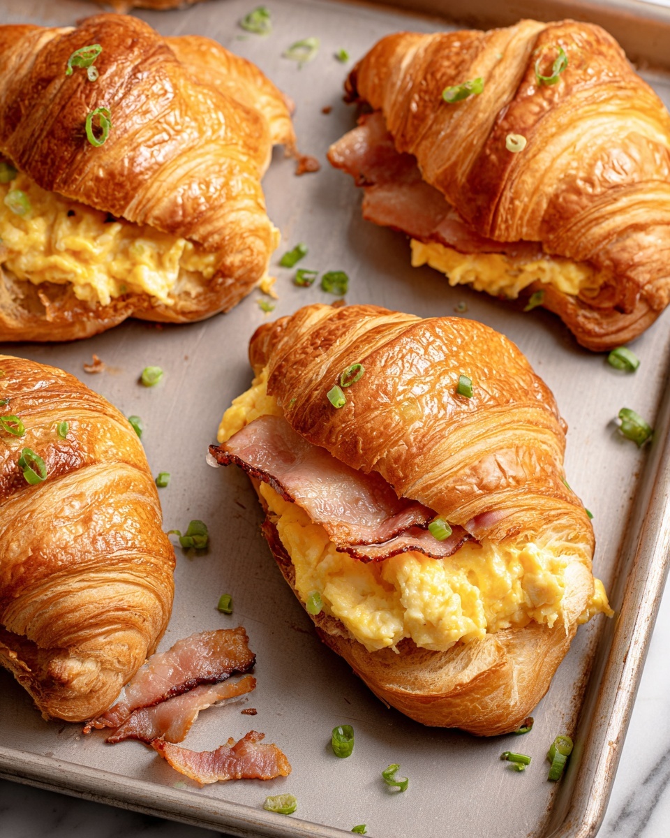 Croissant Breakfast Sandwiches with Dijon Honey Spread and Savory Fillings Recipe - Recipe Image