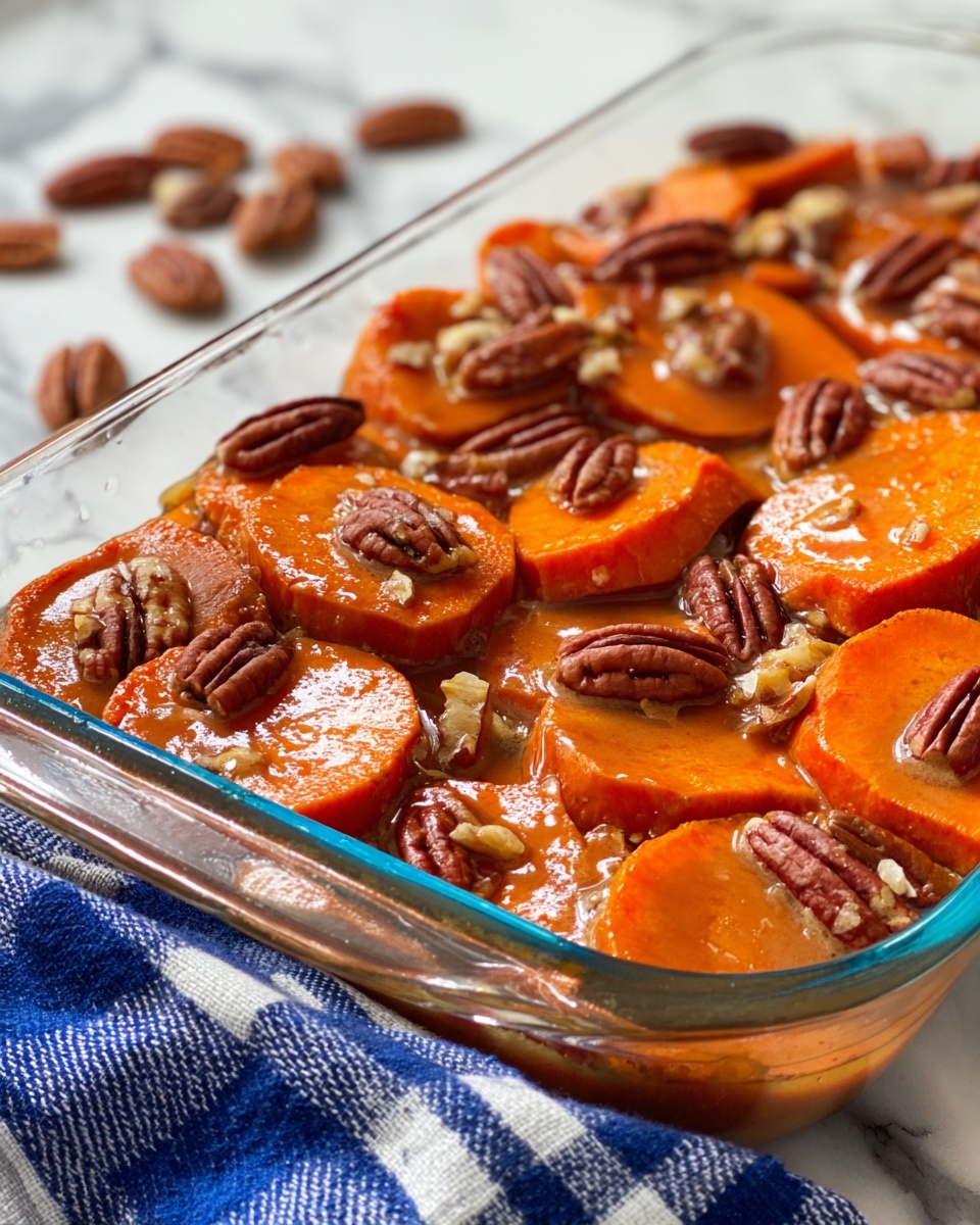 Candied Sweet Potatoes with Maple Glaze and Optional Pecans Recipe - Recipe Image