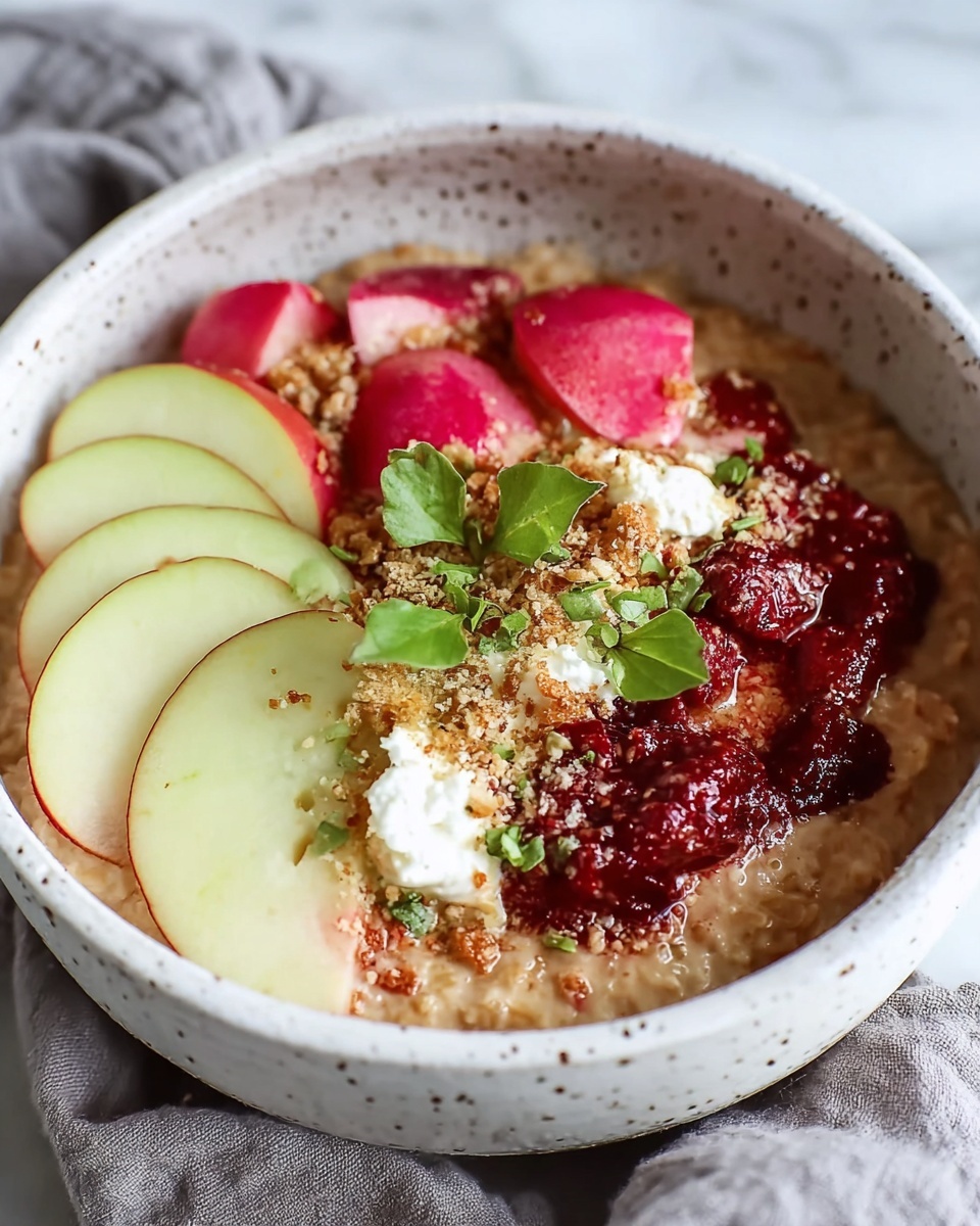 Sweet Maple Rhubarb Oatmeal Recipe - Recipe Image