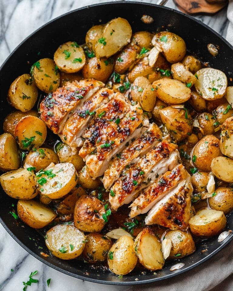 Garlic Butter Chicken and Potatoes Skillet Recipe