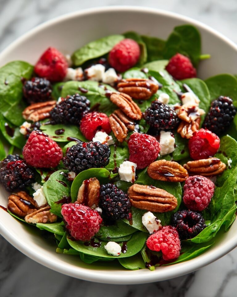 Berry Spinach Salad with Crispy Prosciutto, Pecans, and Balsamic Glaze Recipe