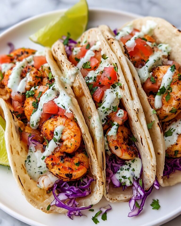 Simple Shrimp Tacos with Cabbage, Avocado, and Lime Recipe