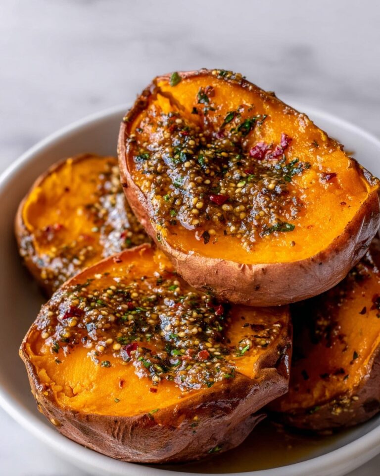 Delicious Sticky Tahini Butter Sweet Potatoes Recipe