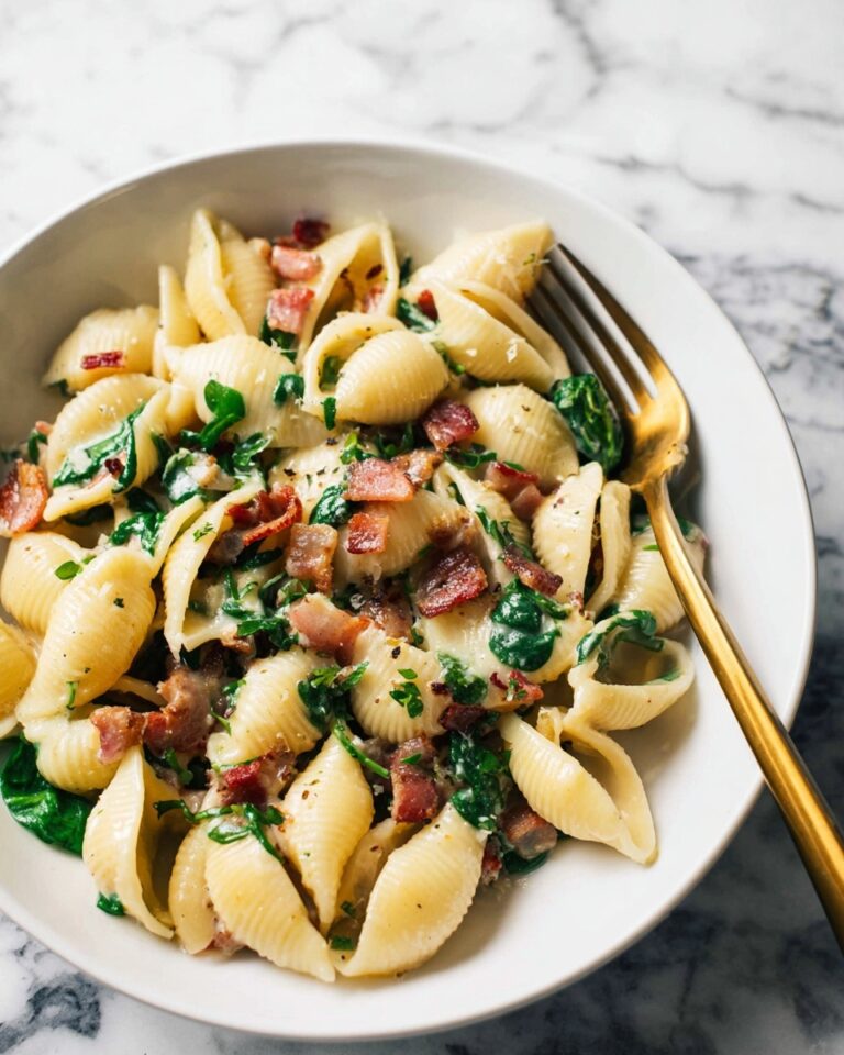 Brie Pasta with Crispy Pancetta and Spinach Recipe