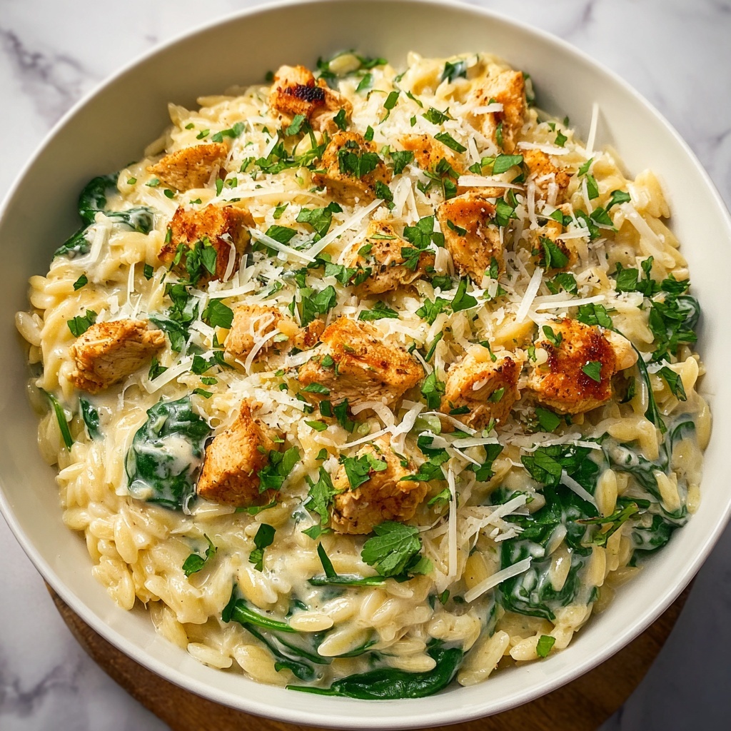 Cheesy Chicken Orzo Recipe - Recipe Image