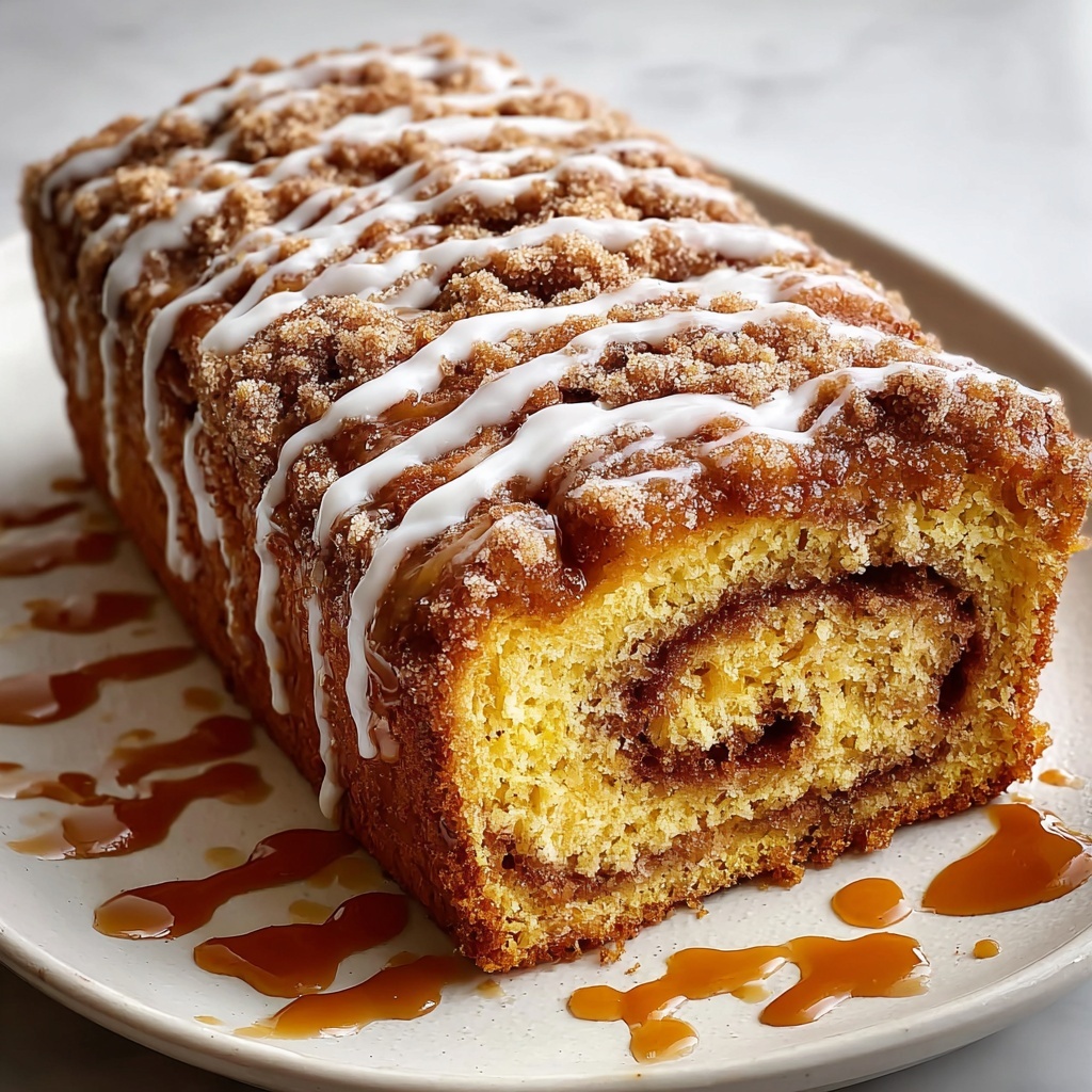 Cinnamon Roll Pumpkin Bread with Cream Cheese Glaze Recipe - Recipe Image