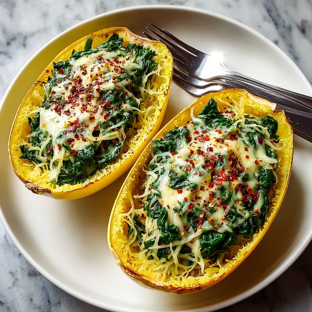 Spinach Stuffed Spaghetti Squash Recipe - Recipe Image