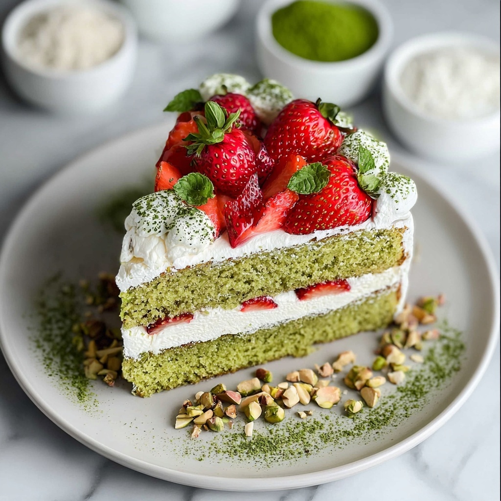 Strawberry Matcha Cake Recipe - Recipe Image