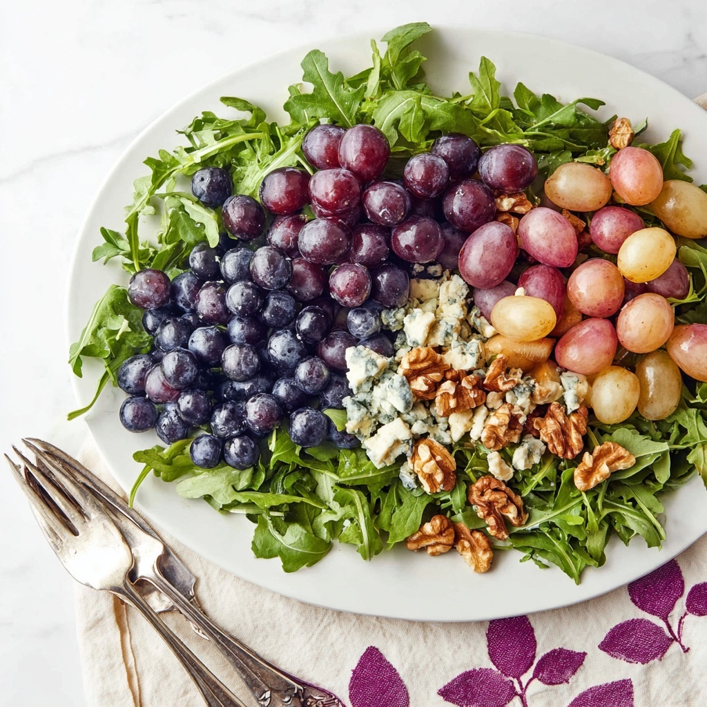 Roasted Grape Salad with Blue Cheese, Walnuts, and Arugula Recipe - Recipe Image