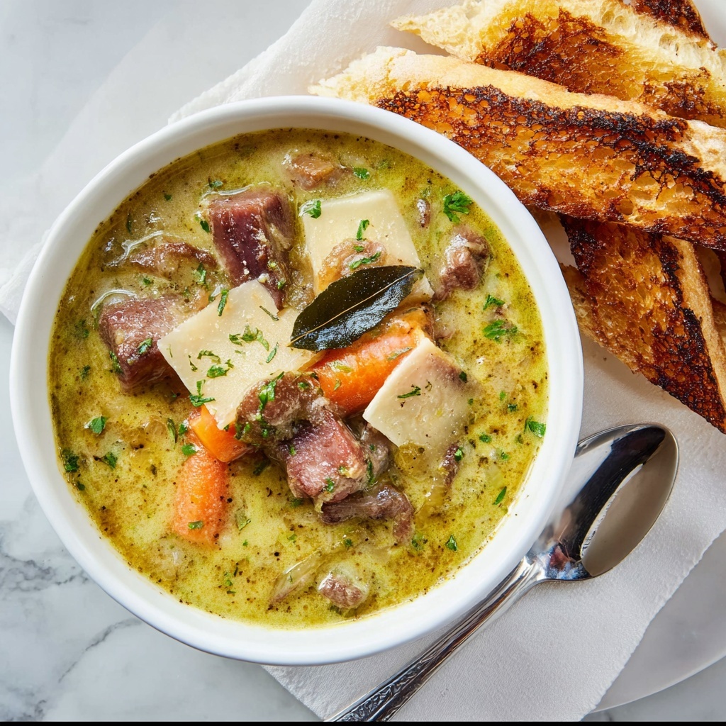 Crock Pot Split Pea Soup with Ham and Smoked Gouda Recipe - Recipe Image