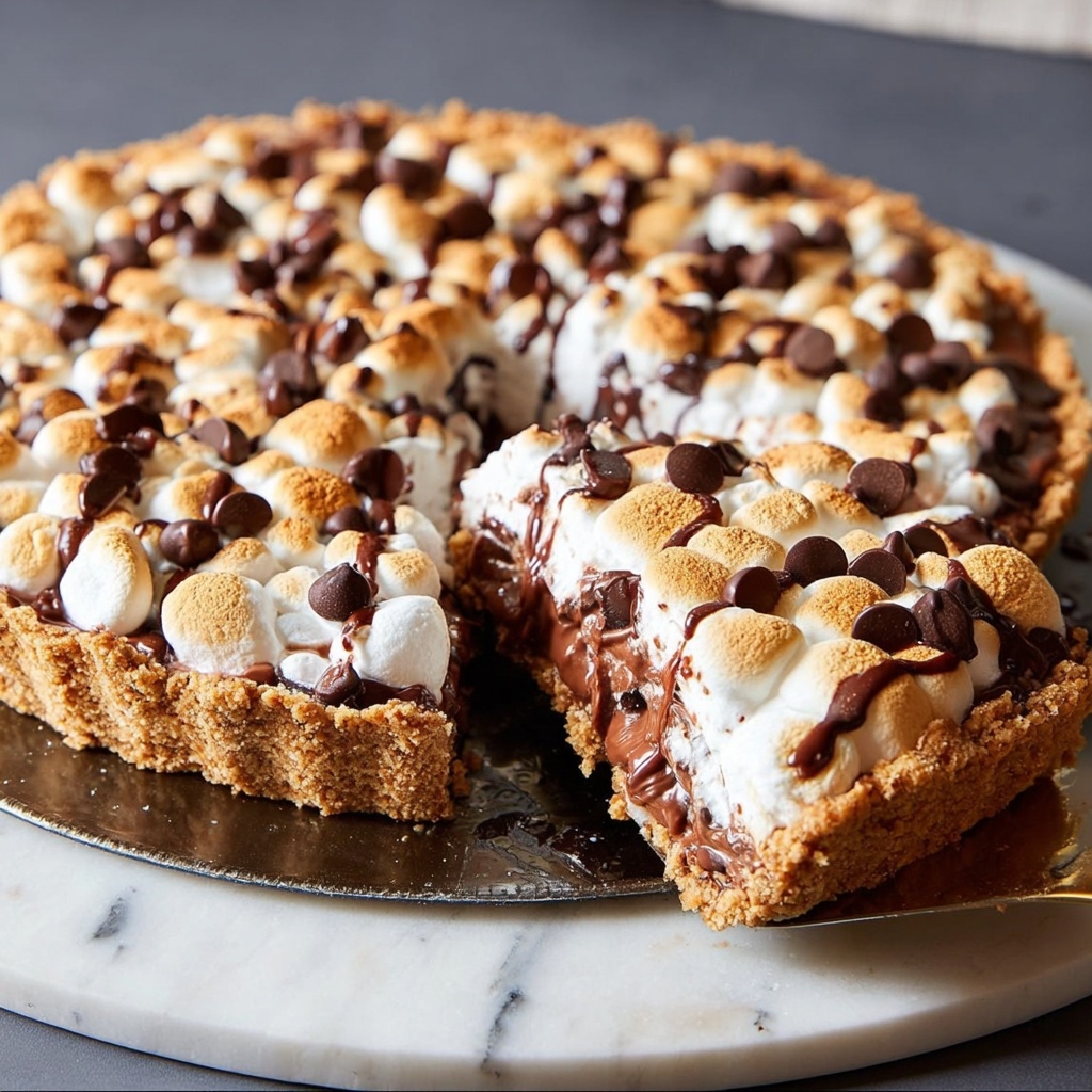 Easy S'mores Dessert Pizza Recipe - Recipe Image