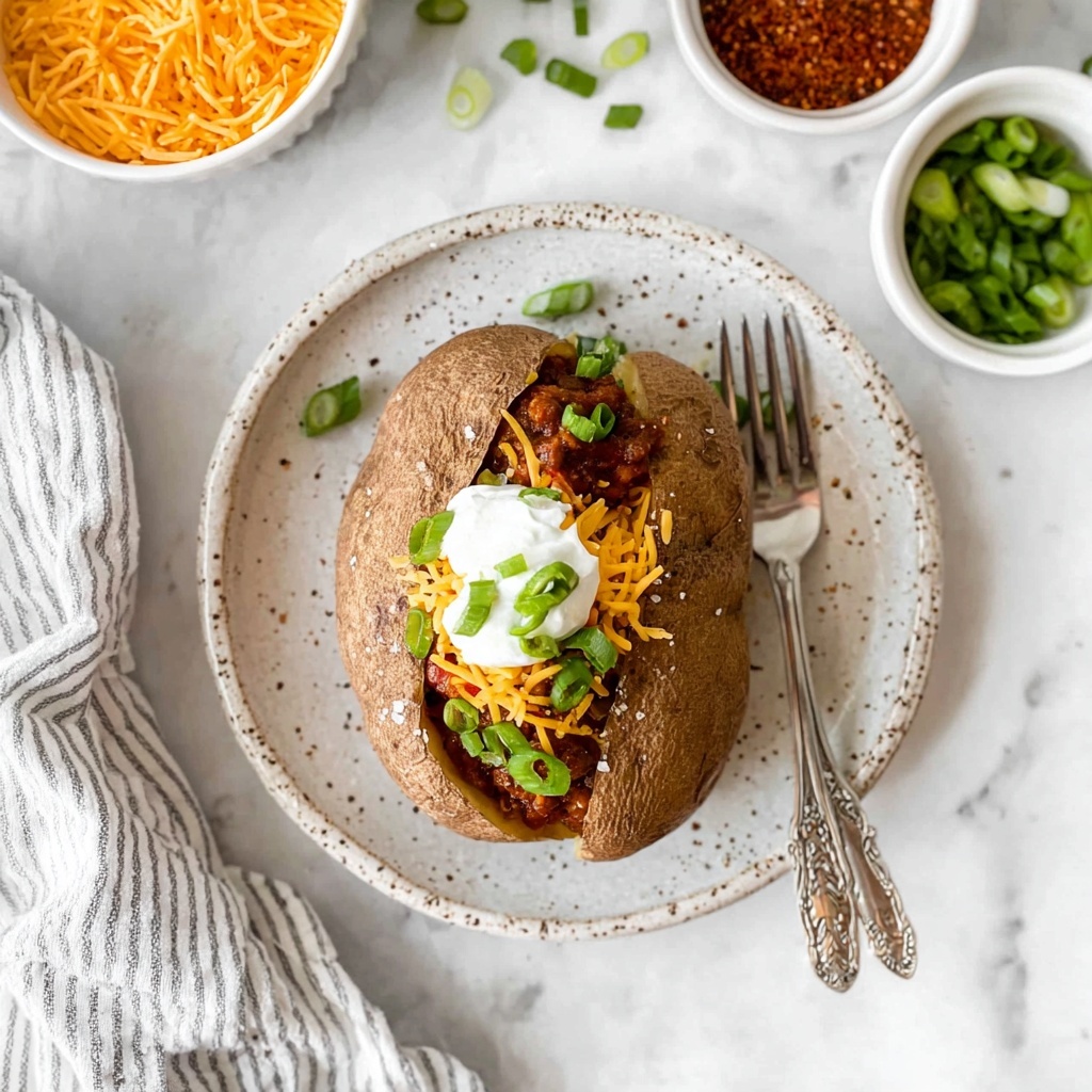 Air Fryer Baked Potatoes with Classic Toppings Recipe - Recipe Image