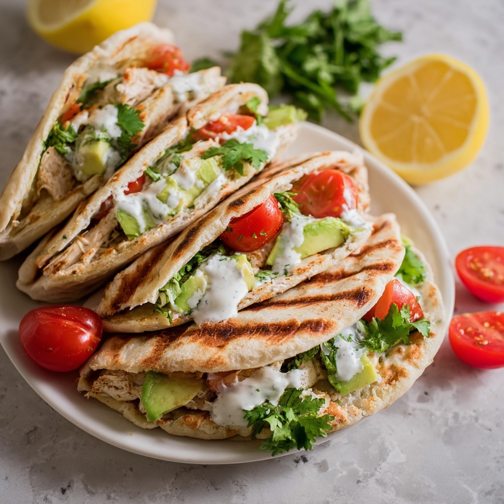 Chicken Avocado Pita Sandwiches Recipe - Recipe Image