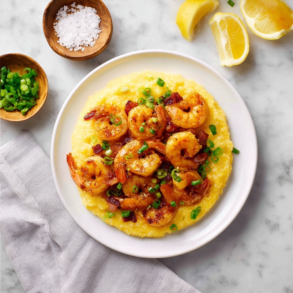 Creamy Shrimp and Cheddar Grits with Bacon and Cajun Flavor Recipe - Recipe Image
