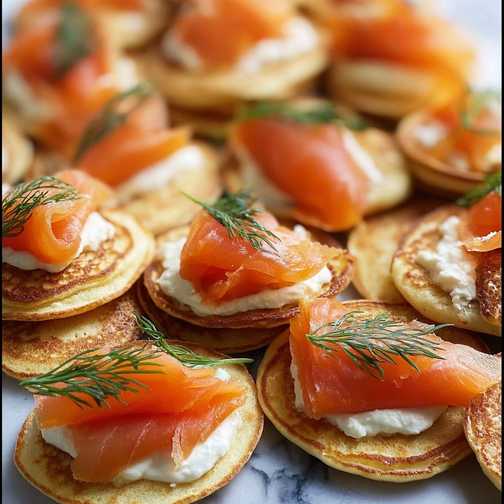 Blini with Smoked Salmon and Cream Cheese Recipe - Recipe Image