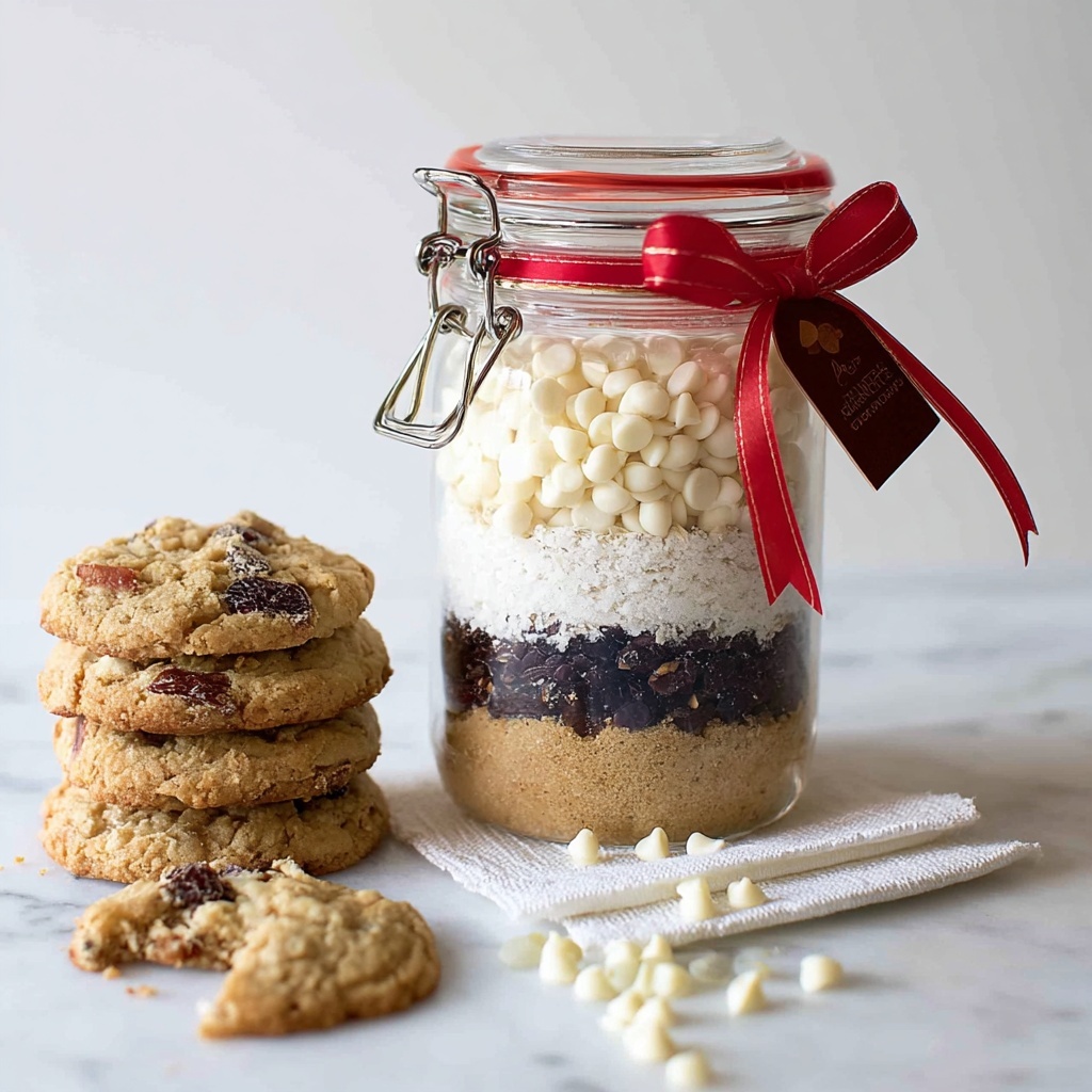 White Chocolate Cranberry Cookies in a Jar Recipe - Recipe Image