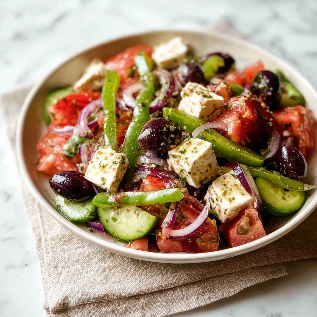 Greek Salad with Homemade Greek Salad Dressing Recipe - Recipe Image