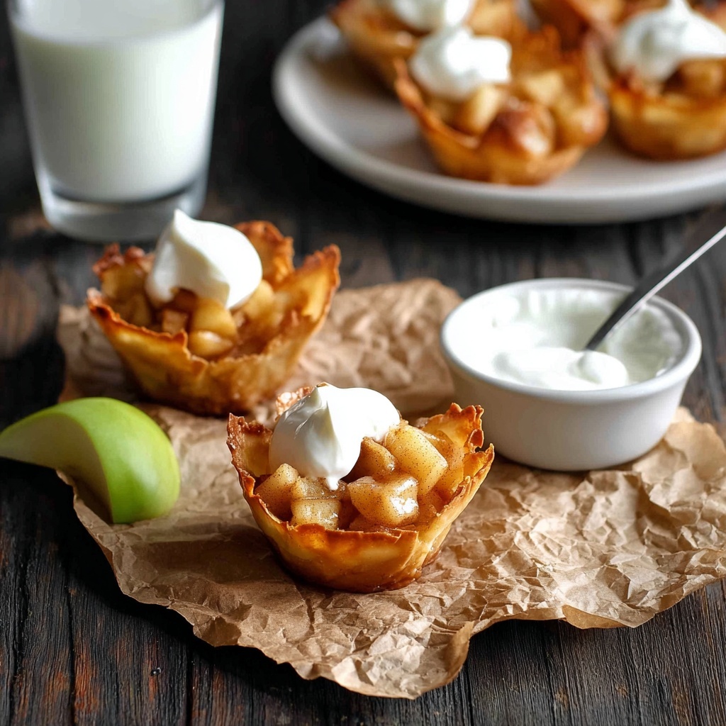 Mini Apple Pie Wonton Cups Recipe - Recipe Image