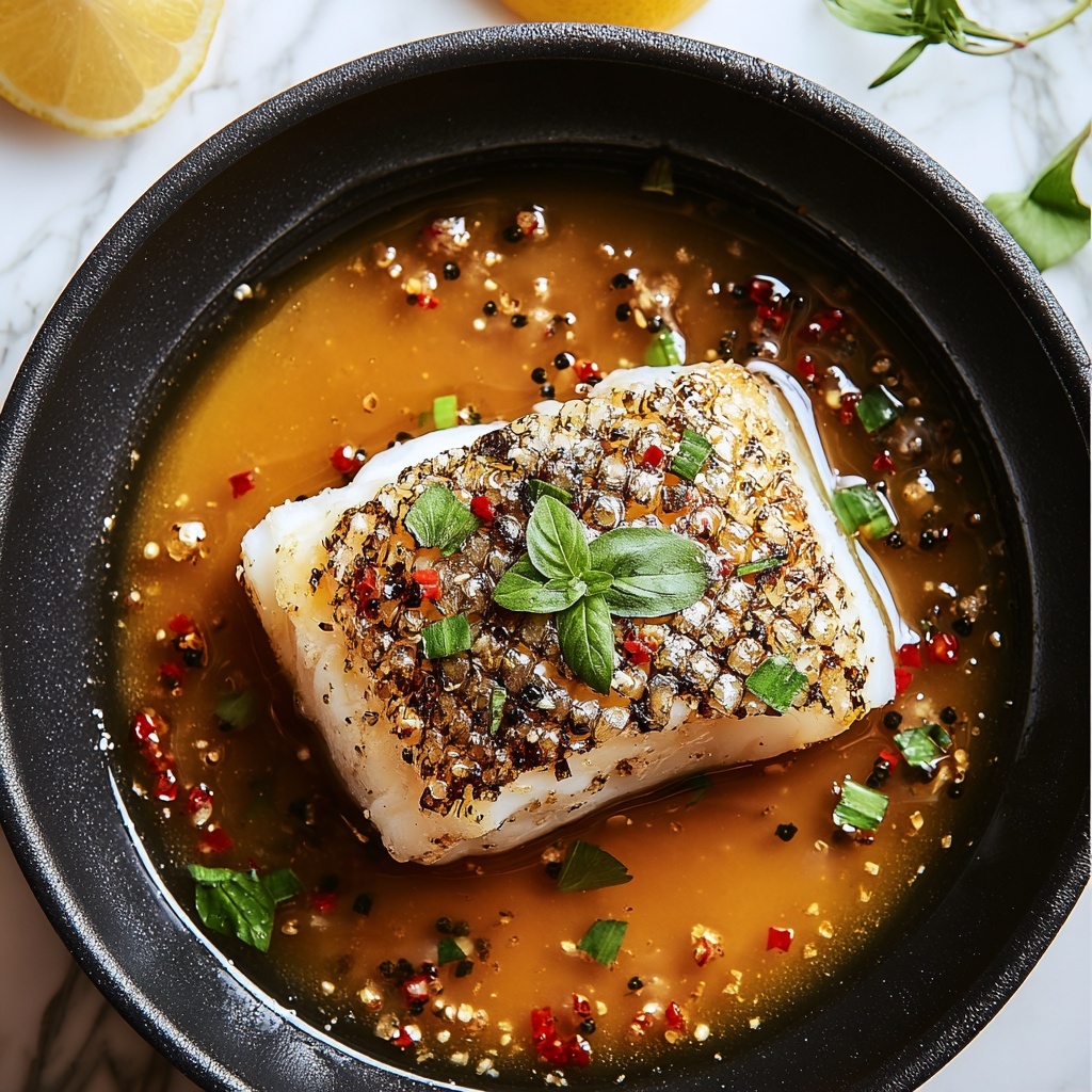 Garlic Lemon Herb Baked Chilean Sea Bass Recipe - Recipe Image