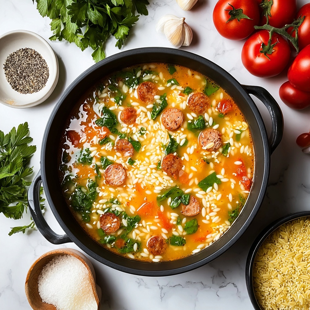 Italian Sausage Orzo Soup Recipe - Recipe Image