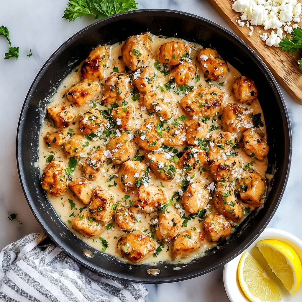 Garlic Butter Chicken Bites with Savory Creamy Parmesan Pasta Recipe - Recipe Image
